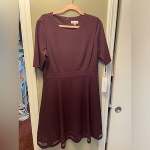 Calvin Klein Burgundy A line dress size 14